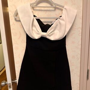 Self-Portrait Cream and White Sheath Mini Dress